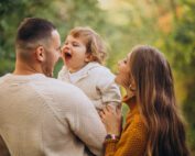 Young Family With Children Autumn Park Scaled