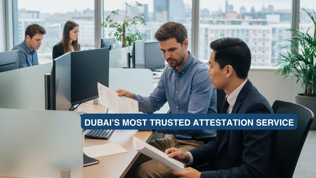 employees discussing about providing the Best Certificate Attestation Services for Expats in Dubai