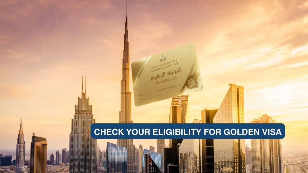 overview of Dubai skyline with UAE 10yr Visa over it